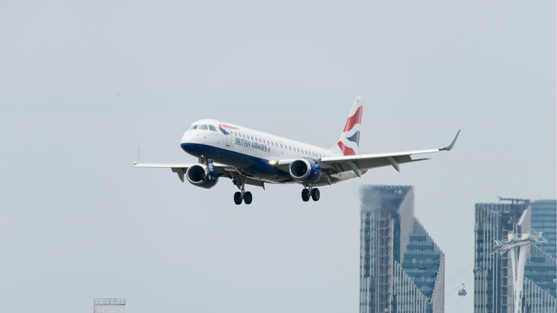 British Airways plane landing in London, related to new UK ETA requirements.