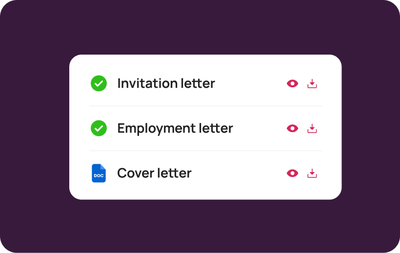 Letters of invitation, PWNs and A1 forms generated automatically.
